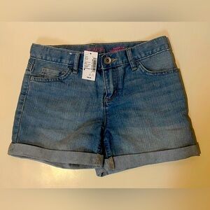 Children's Place Shortie Short Court Rose Wash Denim Jean Shorts Size 8 Girl